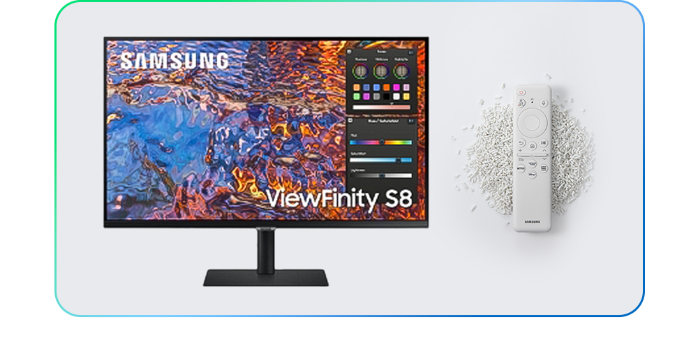SAMSUNG ViewFinite S8 monitor and remote control