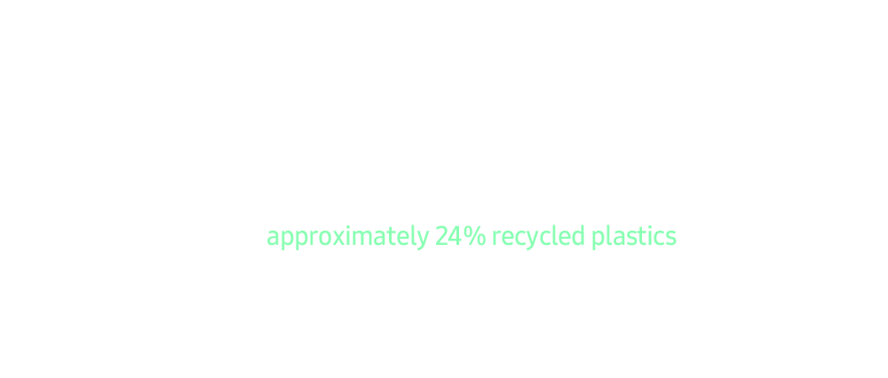 Samsung Electronics incorporated recycled ocean-bound plastics in the SolarCell Remote control brackets of 2023 lifestyle products, following the 2022 ViewFinity Monitor. In addition, the 2023 SolarCell Remote cover is made from approximately 24% recycled plastics.* Percentage of total weight of power supply board accessories